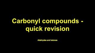 Quick revision  Carbonyl compounds [upl. by Ysnil]