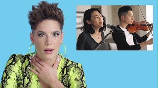 Halsey Watches Fan Covers on YouTube  Glamour [upl. by Annaid814]