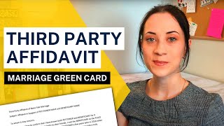 SAMPLE THIRD PARTY AFFIDAVIT  Bonafide Marriage Evidence for Marriage Green Card [upl. by Savory319]