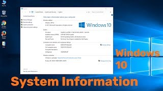 How To Check System Information on Windows 10 PC  Laptop Full Configuration [upl. by Jasper]