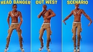 Fortnite TRAVIS SCOTT SKIN Showcase With Best Dances amp Emotes [upl. by Sufur298]