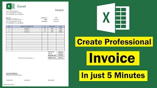 Create Professional Invoice Template  Create Invoice in Excel  Excel Tutorials [upl. by Hirz]