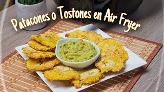 Cómo Preparar PATACONES o Tostones en la AIRFRYER Con GUACAMOLE🥑 Fácil y Rápido 👉2021 [upl. by Devon]