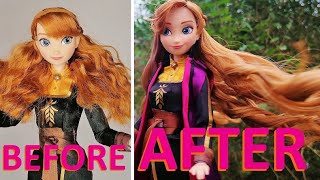 Disney Doll Hair Reroot Anna from Frozen 2 [upl. by Nosahc]