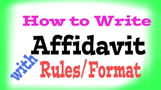 How to writeFormat of Affidavit [upl. by Leugimsiul]