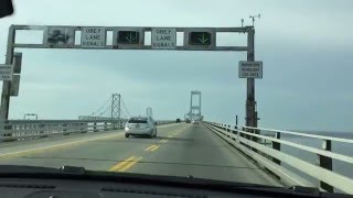 Americas Scariest Bridge Chesapeake Bay Bridge US 50 Westbound [upl. by Arhoz]