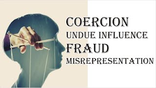 Coercion Undue Influence Fraud Misrepresentation  Indian Contract Act 1872  Law Guru [upl. by Erda]