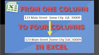 How To Separate Addresses In Excel From One Column To Four [upl. by Litman197]