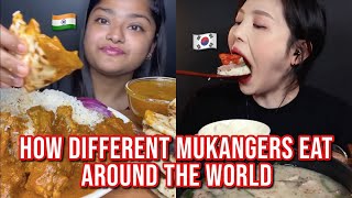 how different mukbangers eat around the WORLD [upl. by Ky]