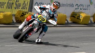 Supermoto Drifts Jumps amp Crashes  iDM St Wendel 2016 [upl. by Khalid]