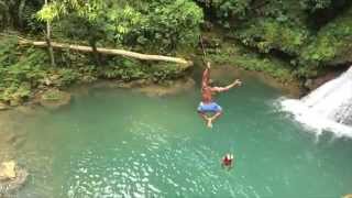 The Blue Hole in JAMAICA Cliff jumping [upl. by Anaul]