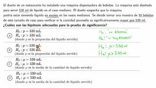 Ejemplos de hipótesis nula y alternativa  Khan Academy en Español [upl. by Airdnazxela]