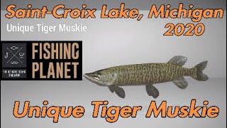 Fishing Planet Unique Tiger Muskie Guide 2020  SaintCroix Lake Michigan Outdated [upl. by Kathryn720]