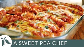 Shredded Chicken Enchiladas  A Sweet Pea Chef [upl. by Anetsirk]