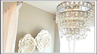 DIY Glam Crystal Chandelier  DIY Room Decor Ideas [upl. by Nairadas556]