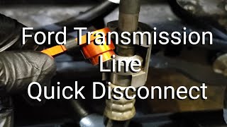 How To Disconnect a Ford Transmission Line Quick Disconnect [upl. by Orling453]