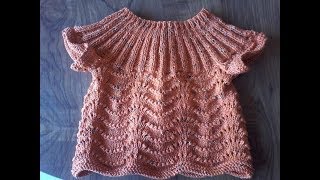 Tuto tricot  tricoter une brassière bébé au point de vagues [upl. by Ashly]