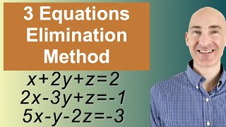 Solving Systems of 3 Equations Elimination [upl. by Thurlough]