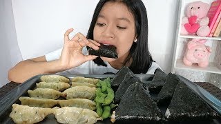 MUKBANG GYOZA amp ONIGIRI [upl. by Aisela]