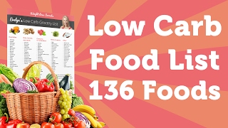 Low Carb Foods List Printable  136 Foods To Lose Weight Fast [upl. by Iblok]