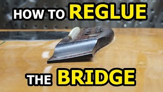 Acoustic Guitar Bridge Reglue  Epoxy Method  Plywood Tops [upl. by Afira]