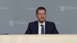 Statement des Ministerpräsidenten Kretschmer nach der Ministerpräsidentenkonferenz am 6112023 [upl. by Ahsennek398]