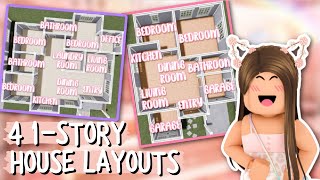 🏡 4 FREE ONESTORY HOUSE LAYOUT IDEAS  SPEEDBUILD  Free To Use Roblox BloxburgAxrielii [upl. by Ainot]