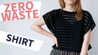 Shirt nähen aus 05m Stoff Zero Waste DIY [upl. by Tobye]