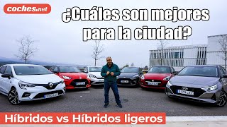 Comparativa urbana Híbridos contra híbridos ligeros  Prueba  Review en español  cochesnet [upl. by Jack682]