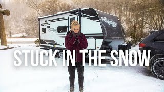 WINTER CAMPING IN A SNOWSTORM The Realities of RV Life  Rookies On The Road Ep 3 [upl. by Bale51]