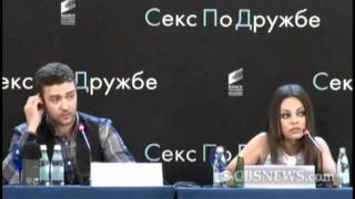 Mila Kunis chews out Russian reporter  in Russian [upl. by Yrruc]