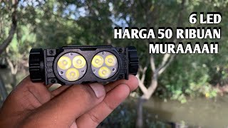 SENTER KEPALA KECIL TERANG DENGAN 6 LED MURAHHHH [upl. by Doti625]