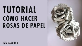 TUTORIAL FÁCIL CÓMO HACER ROSAS DE PAPEL [upl. by Dirtsa]