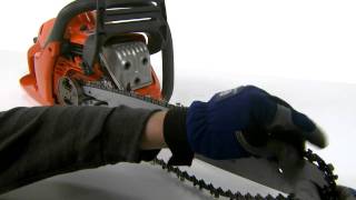 How to Fit the Bar and Chain on a Husqvarna Chainsaw [upl. by Oram]