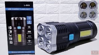 SENTER LED FLASH LIGHT L S03 SUPER TERANG 4 LED [upl. by Arral817]