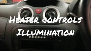 Citroen C3 Heater Controls Illumination Fix  Replace Light Bulbs [upl. by Annawd]