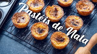 Pastéis de Nata  Portuguese Custard Tarts [upl. by Auhel]