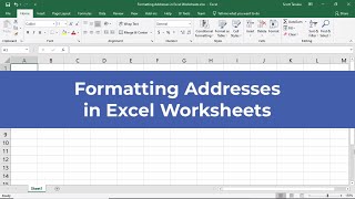 Formatting Addresses in Excel Worksheets [upl. by Takakura533]