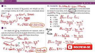 ENERGIA CINÉTICA  RESUMO E EXERCÍCIOS [upl. by Ballou]