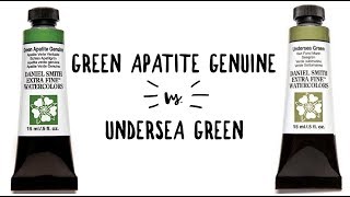 Daniel Smith Color Showdown Ep 2 Green Apatite Genuine amp Undersea Green  Watercolors Comparison [upl. by Ailero]