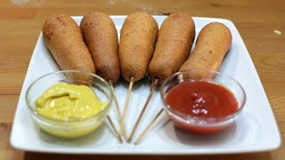 How to Make Corn Dogs  Easy Homemade Corn Dog Recipe [upl. by Ambros886]