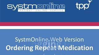 Ordering repeat prescriptions in the SystmOnline web application [upl. by Yrot]