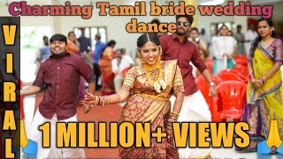 South Indian Tamil bride surprise wedding danceMambattiyanBigilThangachiWedding flashmobEntry [upl. by Arem]