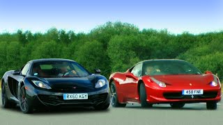 McLaren MP412c vs Ferrari 458 Italia  Fifth Gear [upl. by Okemak]