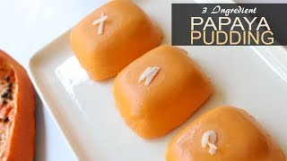 3 Ingredient No Cooking Papaya Pudding  Simple Easy Dessert Recipe [upl. by Lemcke]