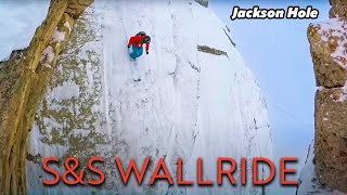 SampS Wallride at Jackson Hole 85 Foot Cliff Front Flip Drone Powder Skiing with Owen Leeper [upl. by Iram]