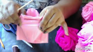 🌹 ROSAS DE PAPEL CREPE NUEVA TÉCNICA 🌹🌹🌹☑️⤴️ [upl. by Minni]