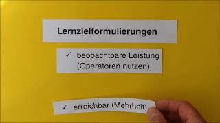 Lernziele im modernen Unterricht formulieren [upl. by Eileen713]