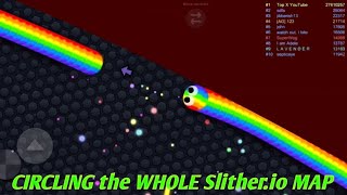 I CIRCLED THE WHOLE SLITHERIO LOBBY  circling the whole slitherio map Epic GamePlay [upl. by Ytok49]