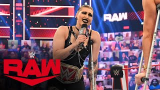 Rhea Ripley emerges with an “injury” during Charlotte Flair’s medical update Raw July 5 2021 [upl. by Krasner209]